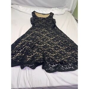 Soprano Black Sheer Lace w/Beige Lining Dress Mini Fit/Flare  M Whismygoth
